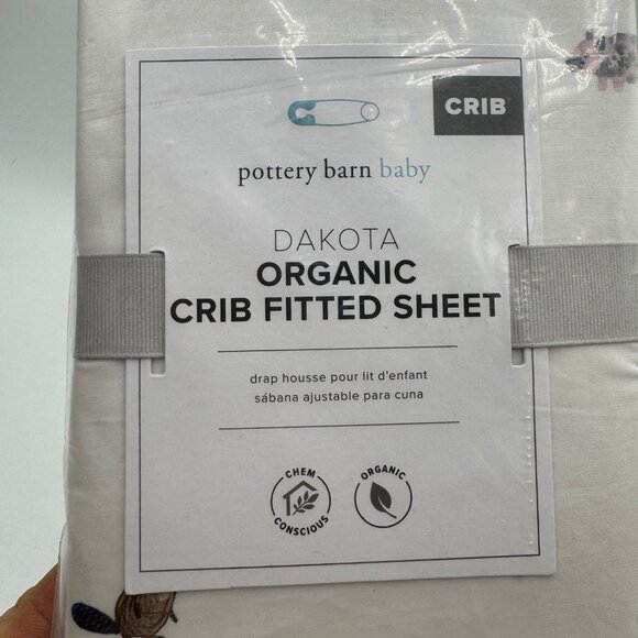 Pottery Barn Dakota fitted Baby Crib Sheet Organic new in package - Picture 2 of 10